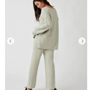 Free People Hailee Sweater Set, Size M, Color Salt Water Khaki, great condition